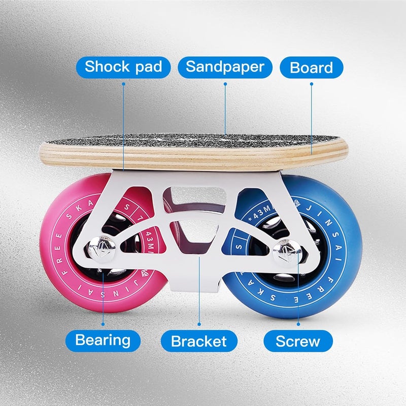 Sanxup FreeSkates Portable Roller Road Drift Skates Plate, with Maple Deck Anti-Slip, Board Split Skateboard with PU Wheels High-end Bearings - Image 4